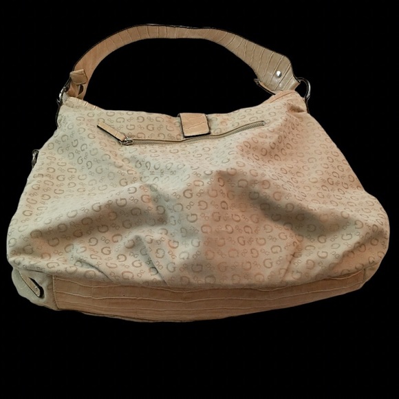 GUESS Shoulder Bag with Faux Croco Trim - Picture 3 of 17